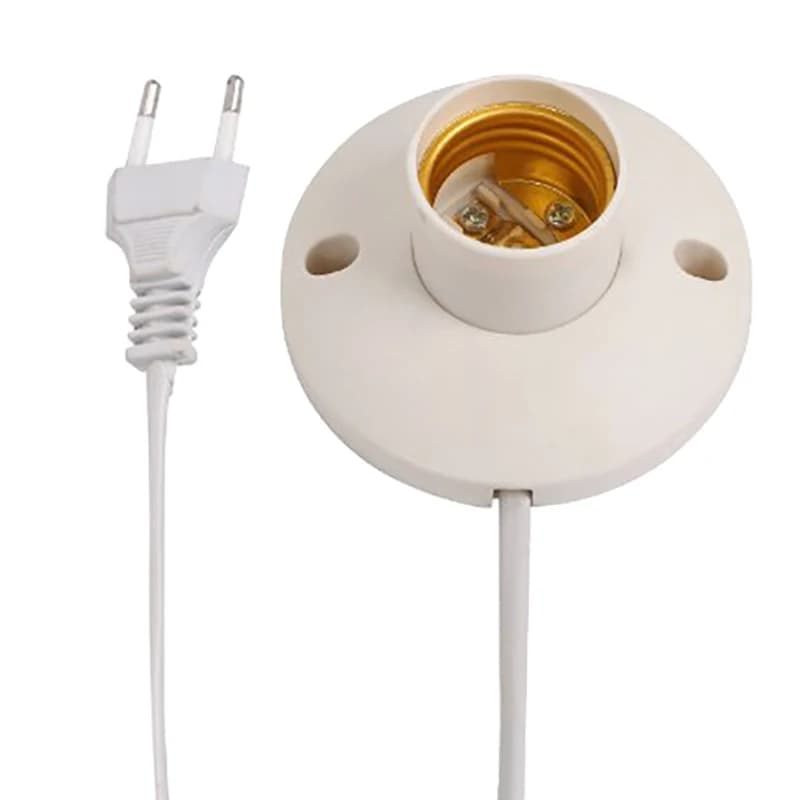 Support de lampe LED EU E27 avec prise dôme et câble, base pour lampe de table, accessoires de suppo