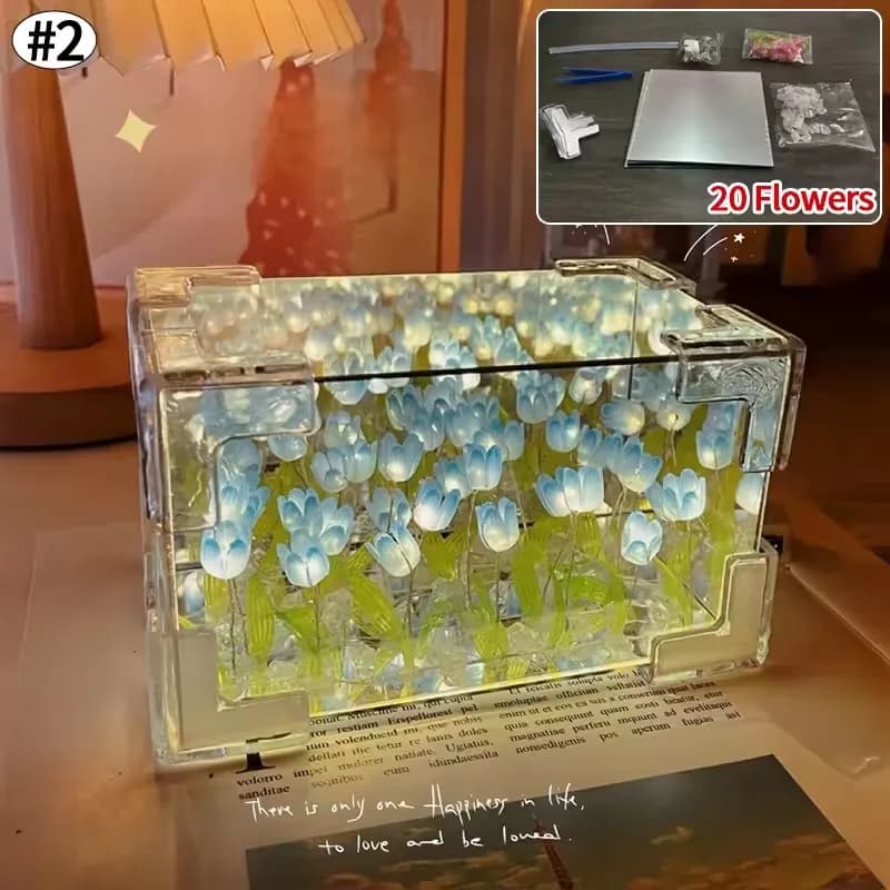 Miroir tulipe veilleuse fleur éternelle tulipe fleur mer décor à la maison atmosphère lampe saint va