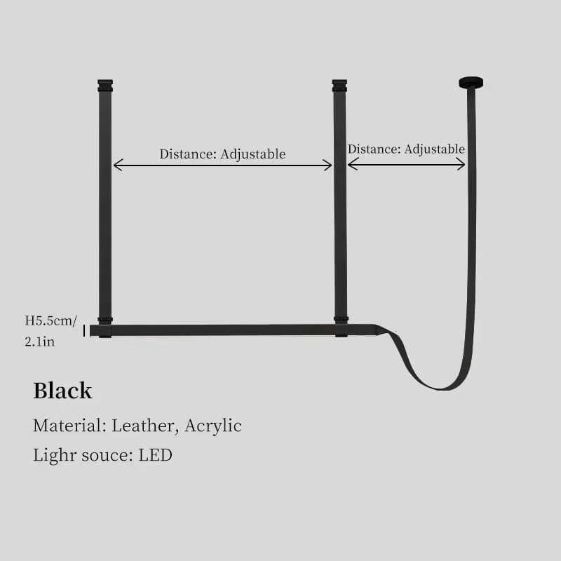 Italie ceinture en cuir LED lustre moderne minimaliste suspension boutique bar comptoir lampe suspen