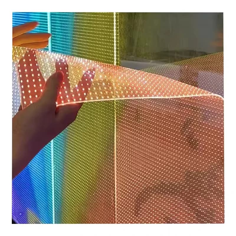 Affichage de film Transparent flexible Led facile à installer P5 P6 P8 P10 P16 P20 écran Led Transpa