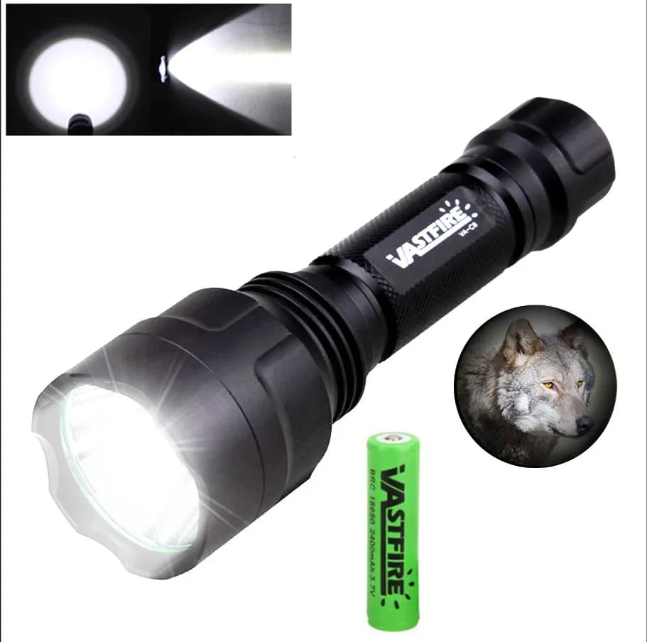 Lampe de poche tactique de chasse, torche lumineuse blanche/verte/rouge, lanterne pour fusil, interr