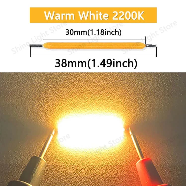 Ampoule LED Edison COB, Filament 3V, 38mm, Décoration de la Maison, Source de Lumière, Mariage, Oart