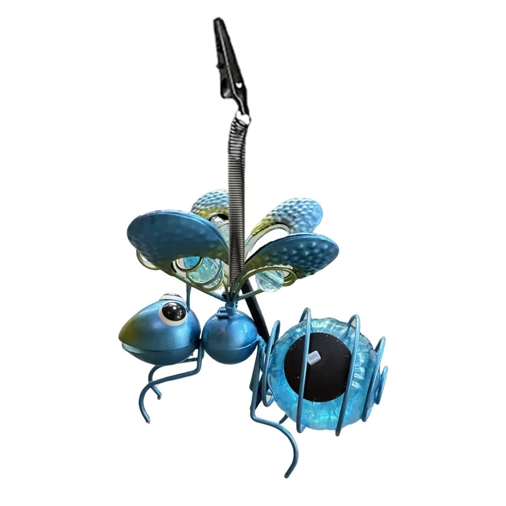Lampe suspendue de jardin à LED solaire, décoration LED en métal, design créatif en forme d'insecte,