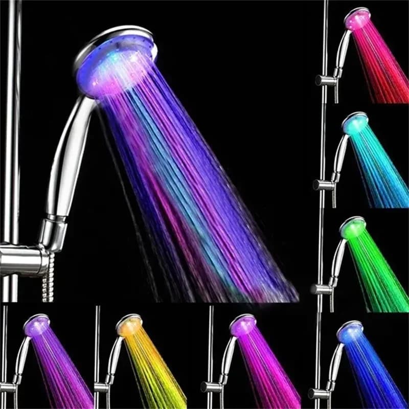Pommeau de douche LED à 7 couleurs changeantes, pulvérisateur de douche à économie d'eau, accessoire