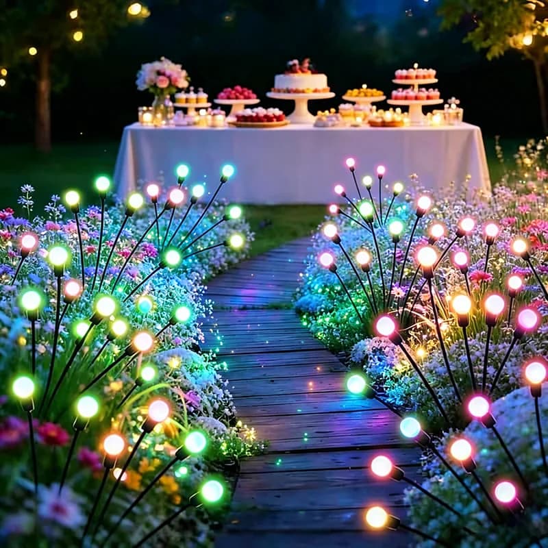 Lampes solaires en forme de luciole, 4 pièces, décoration de jardin extérieure, étanches, qui dansen