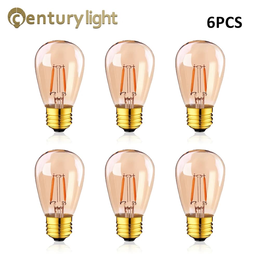 Ampoule LED Edison Vintage S14 1W E27 ampoules ambre blanc chaud 10W à incandescence équivalente pou