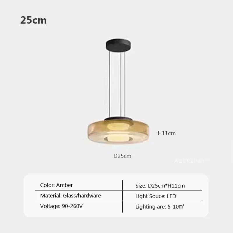 Moderne minimaliste vert noir Orange LED verre suspension salon salle à manger intérieur suspendu lu