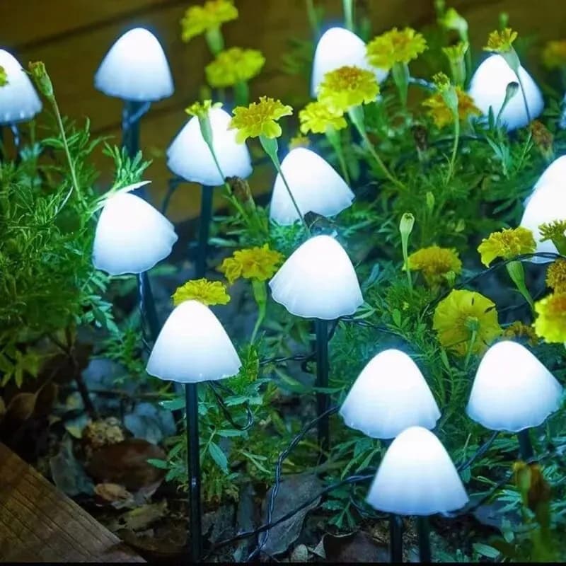 10 LED solaire champignon lumières extérieur étanche décoratif lampadaires pour pelouse jardin Patio