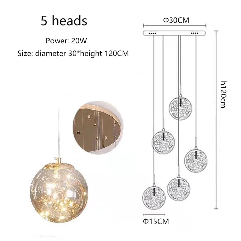 Lampe Suspendue Créative au Design Nordique, Luminaire Décoratif d'Nik, Idéal pour un Couloir, un Ap