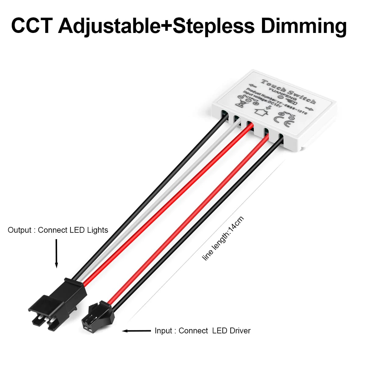 12V 5A LED variateur capacitif CCT réglable capteur tactile interrupteur pour salle de bain miroir l
