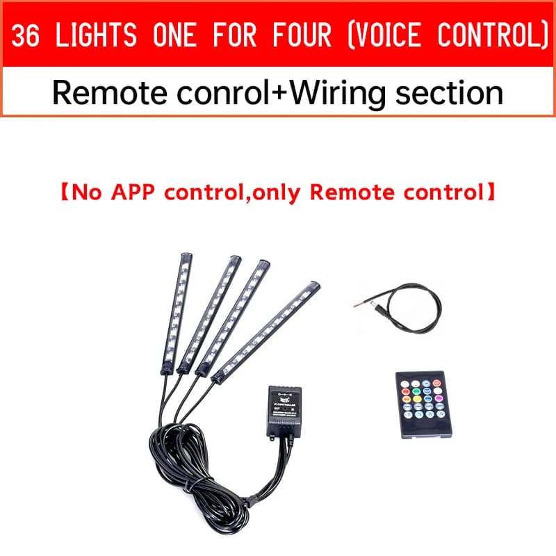 Bande de lampe décorative pour Moto, 12V, application RGB, LED, lumière d'ambiance pour pied de voit
