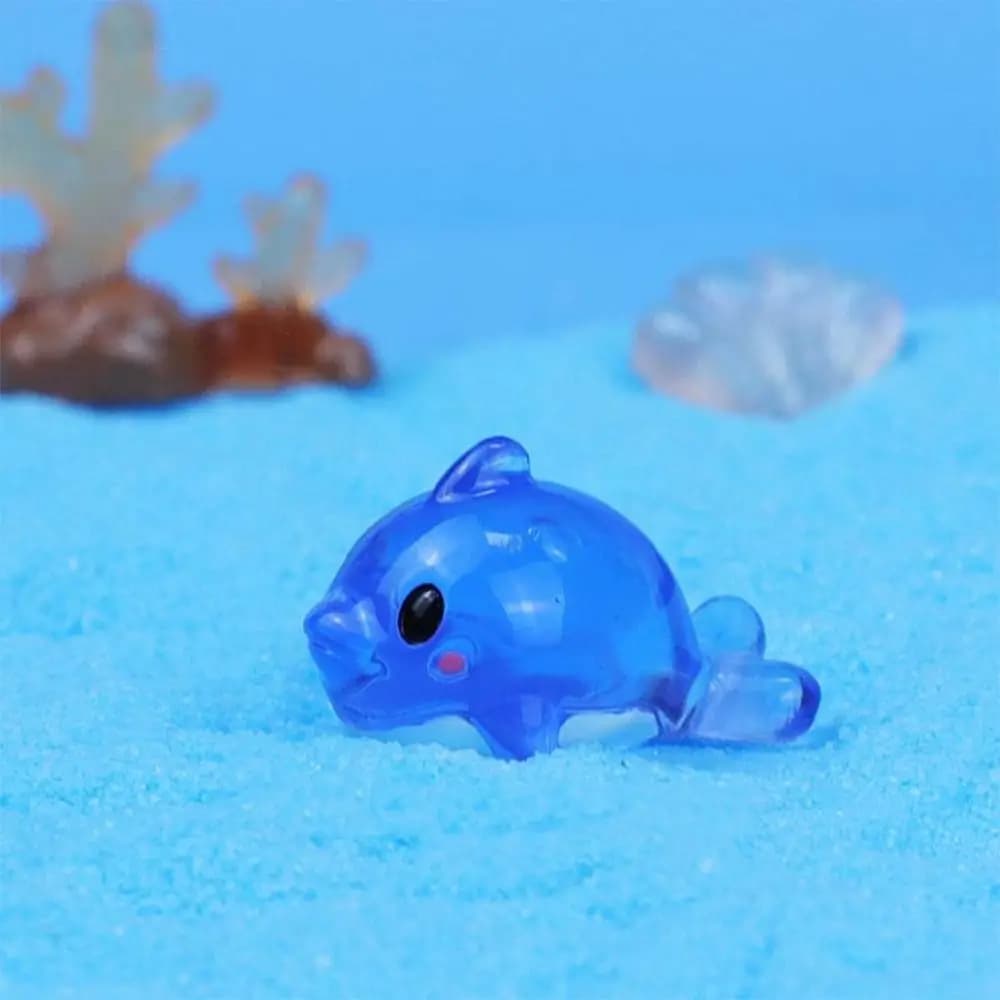Ornement lumineux en résine d'animaux marins de dessin animé, figurines miniatures d'animaux marins