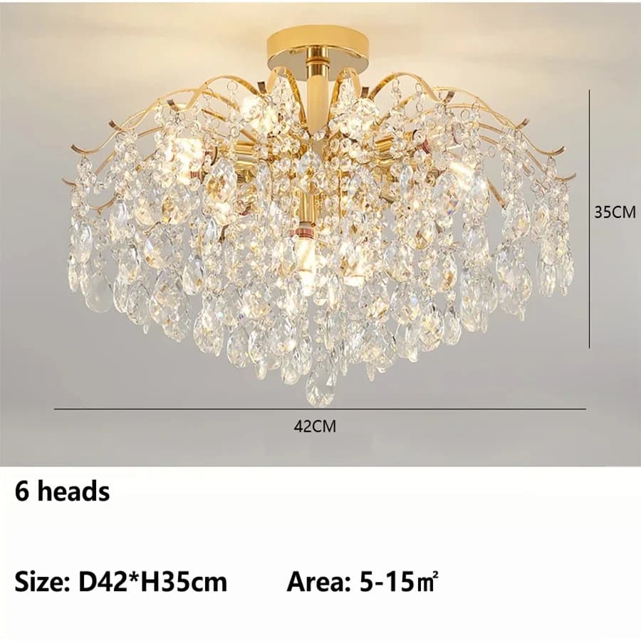 Lustre de plafond moderne de luxe à LED pour salon, luminaire en cristal, articles de décoration int