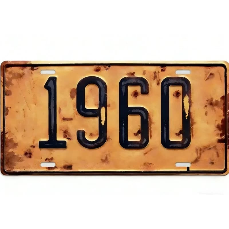 Plaque murale décorative vintage en aluminium massif, style antique 2D plat, 1960-1969, lettrage rob