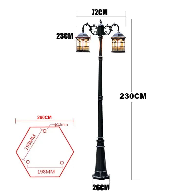 ≈2.3M lampadaire de Style européen extérieur cour sol Led lampe extérieure étanche jardin Villa pays