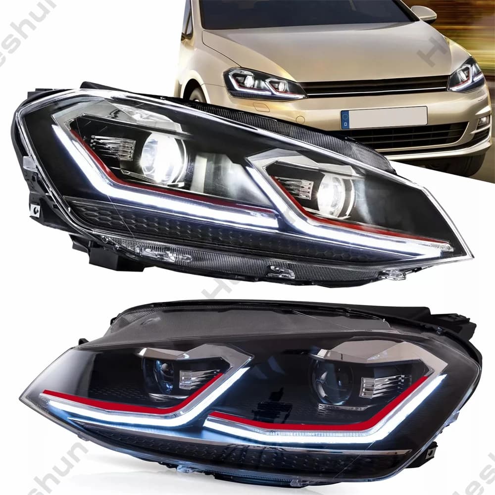 Paire de phares LED pour VW Golf 7 VII MK7 GTI 2013 2014 2015 2016 2017, ensemble de phares avant, c