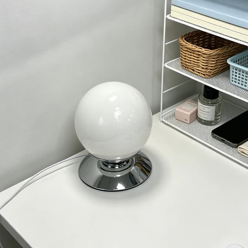 Lampe de table en verre Globe Spire, style nordique, crème, INS, lampe de chevet, 3 températures de 