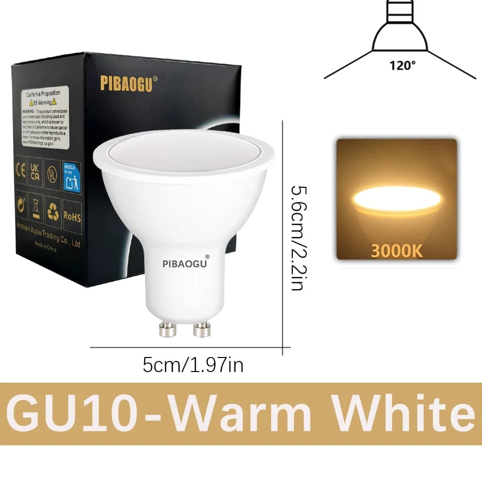 Ampoules LED GU10 AC220V, 8 pièces, blanc chaud neutre, 3W 6W 9W 12W, économie d'énergie, variable,