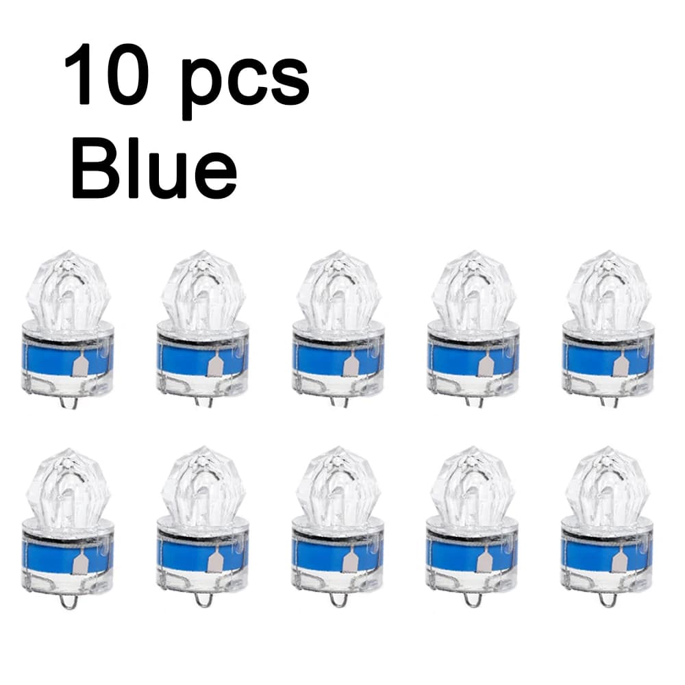 10 pièces lampe de pêche LED sous-marine diamant forme Flash lumière attirant calmar pêche leurre at