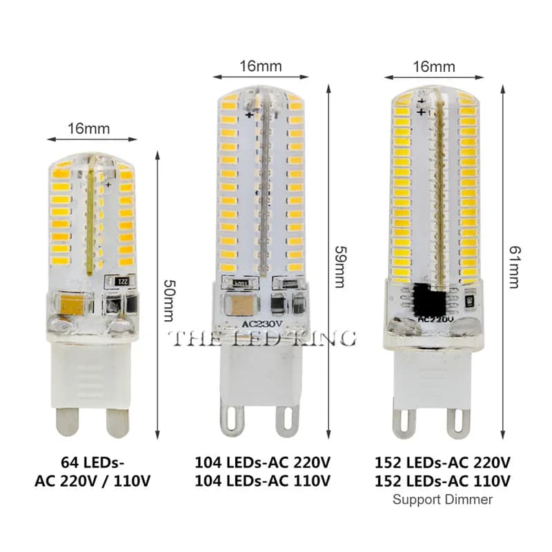 Ampoule LED G9 9W 12W 15W 21W, type maïs, AC 220V, SMD 3014, 48 64 104 LED, Lampe G4 LED, 360 degrés