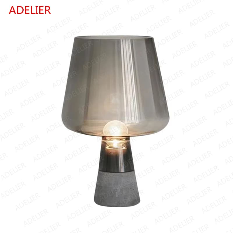 ADELIER lampe de table en ciment abat-jour en verre décor à la maison chambre chevet luminaire moder
