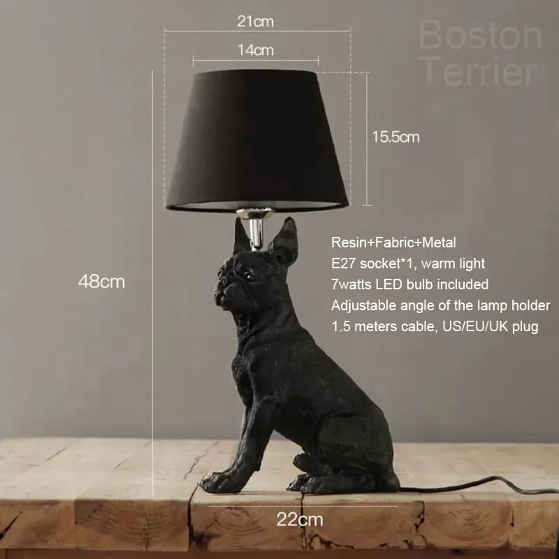 Lampe sur pied LED rétro nordique danoise en forme de chiot, lampe de chevet pour chambre à coucher,