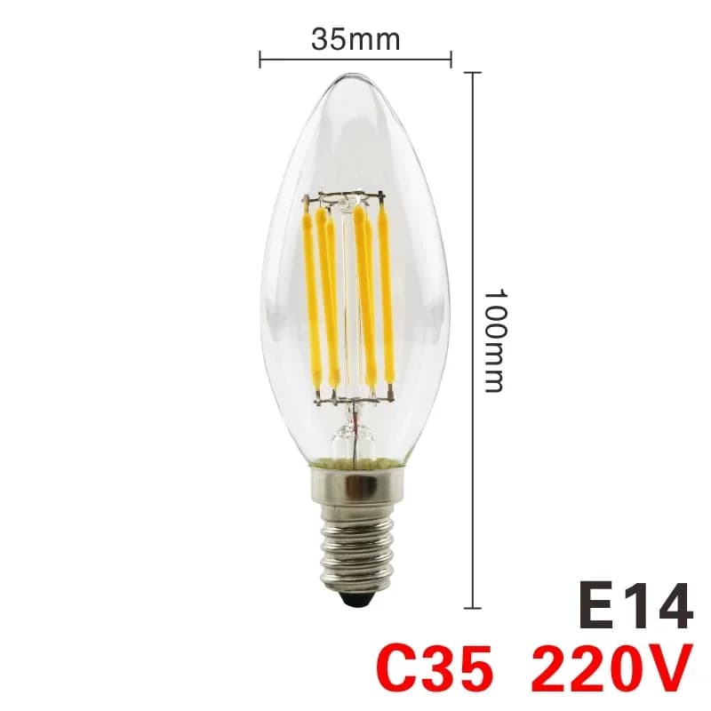 Ampoule LED lampes 220V E27 E14 2W 4W 6W 8W Led rétro Edison Filament lumière C35 A60 G95 Lampada Bo