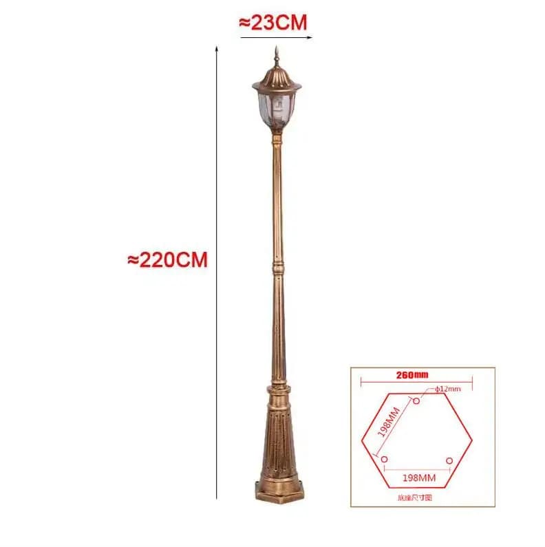 Lampe de jardin extérieure européenne étanche à tête unique, style rétro, pour villa, allée, sur pot