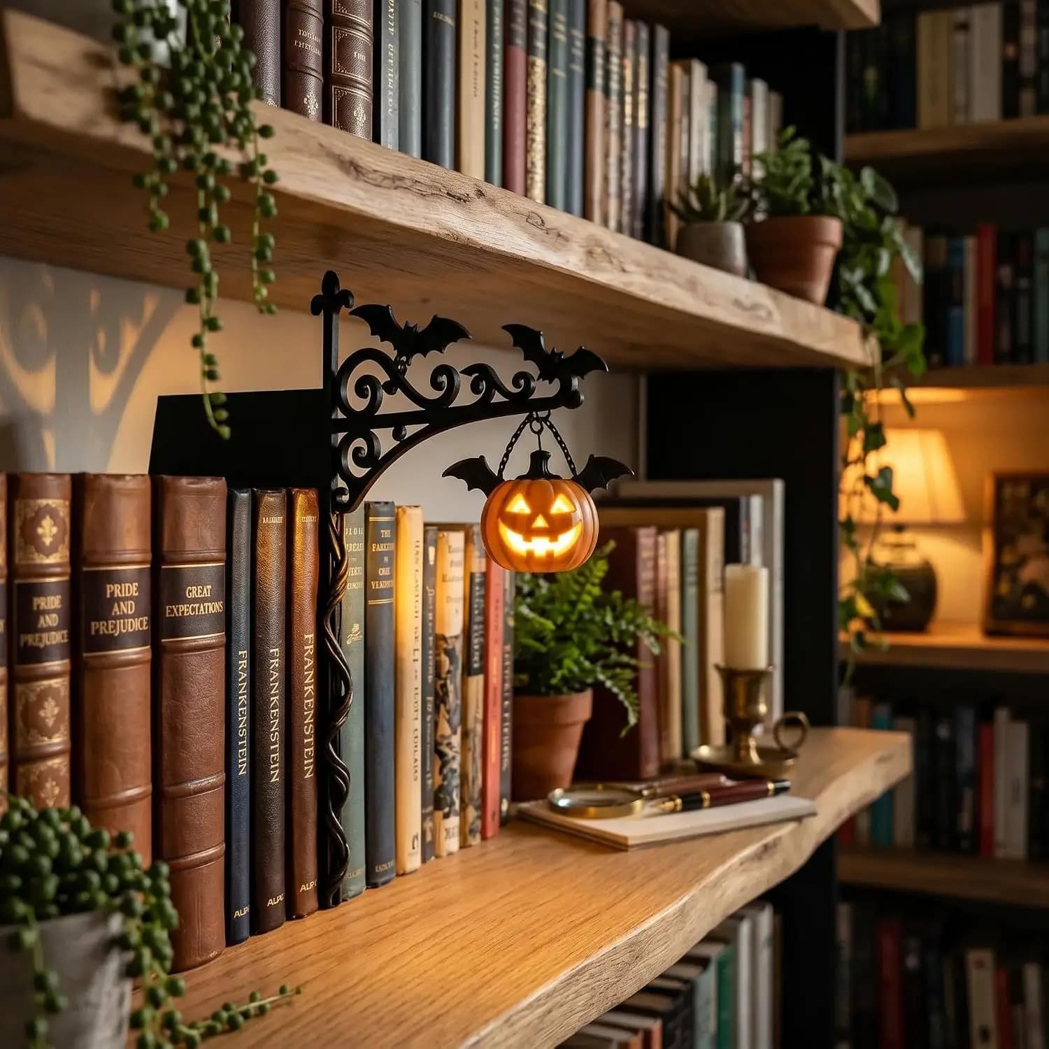 Lanterne de bibliothèque fantôme, mini lampe de bibliothèque, petite lanterne décorative, éclairage