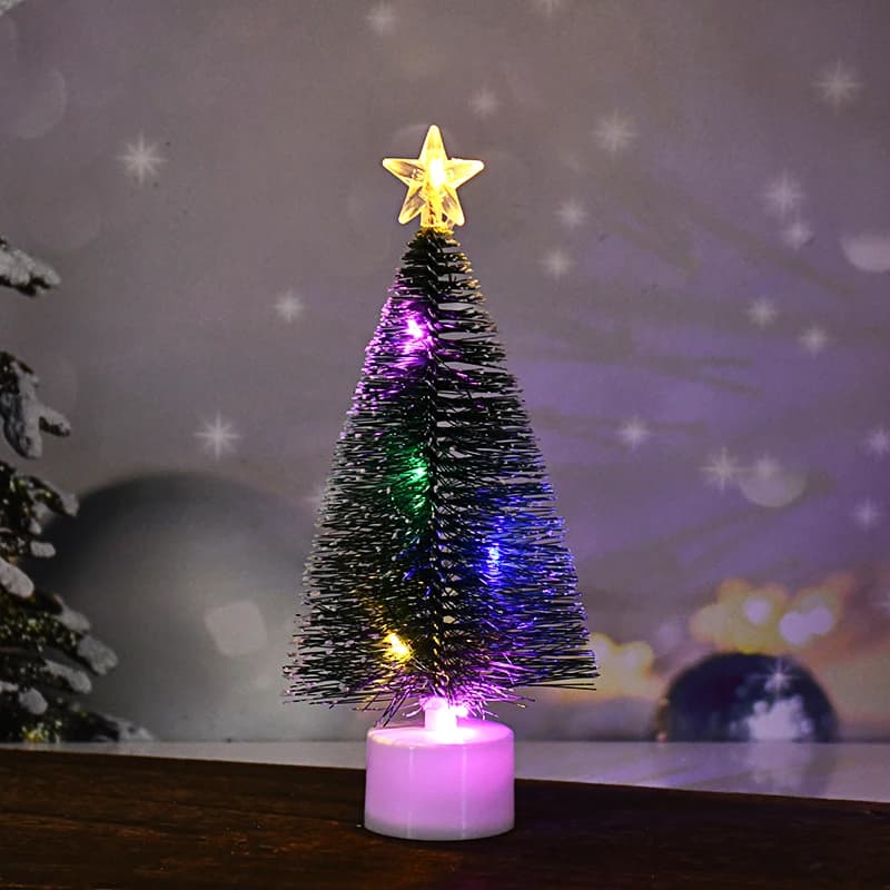 Mini arbre de noël à lumière LED, 1/3 pièces, ornements de bureau, décoration de maison, nouvel an,