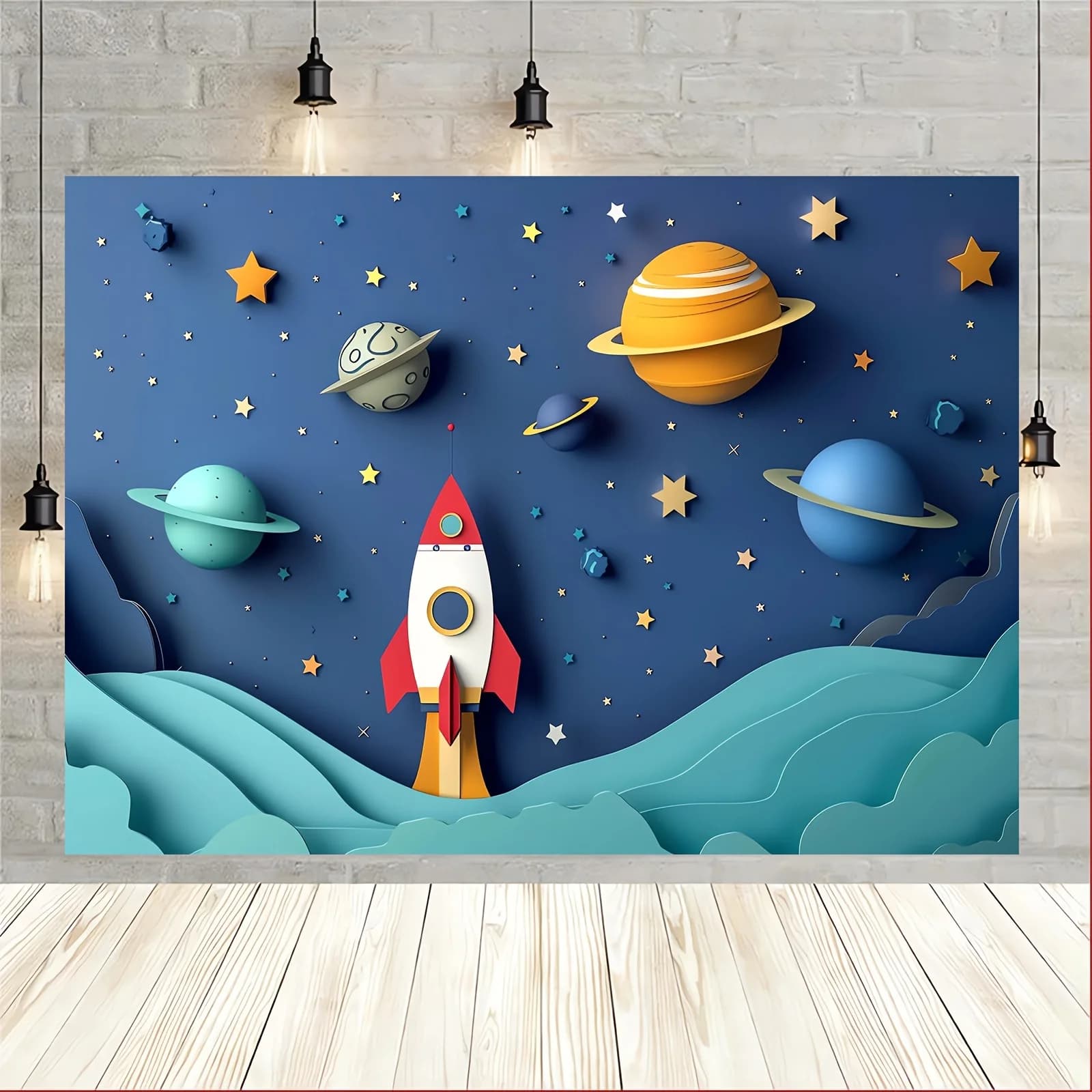 Toile de fond de photographie sur le thème de l'espace – Design de vaisseau spatial et de galaxie de