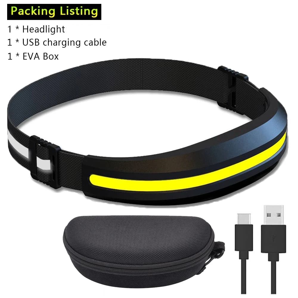LX300 COB lampe frontale de course Source de lumière rouge blanc phare LED USB C lampe de poche Rech