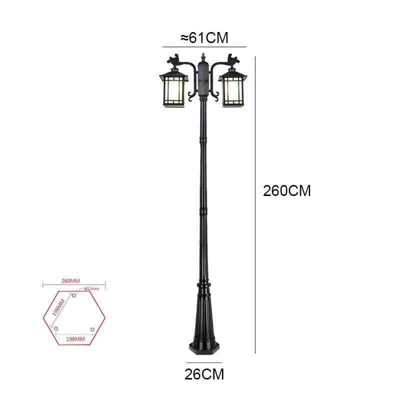Lampadaire Led maison extérieure étanche jardin Villa extérieure communauté haut pôle européen rétro