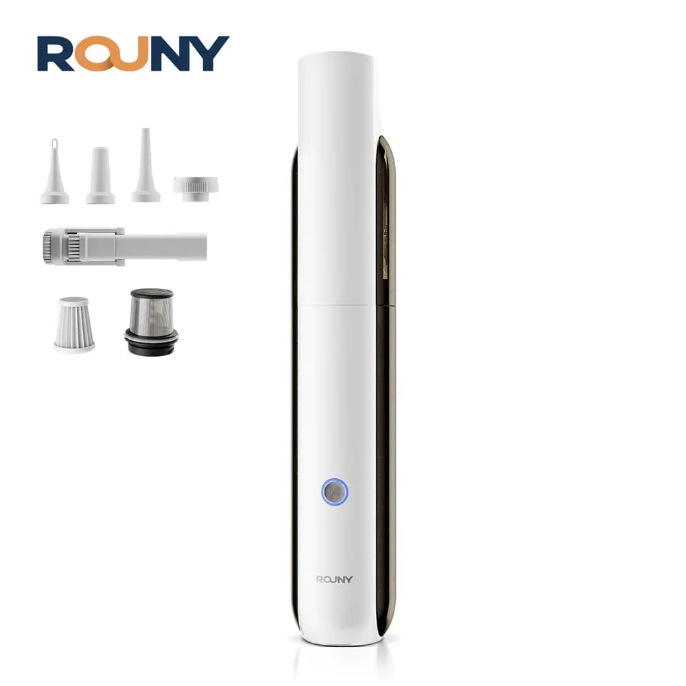Aspirateur à main avec lumière LED, aspirateur portable sans fil pour voiture avec forte aspiration 