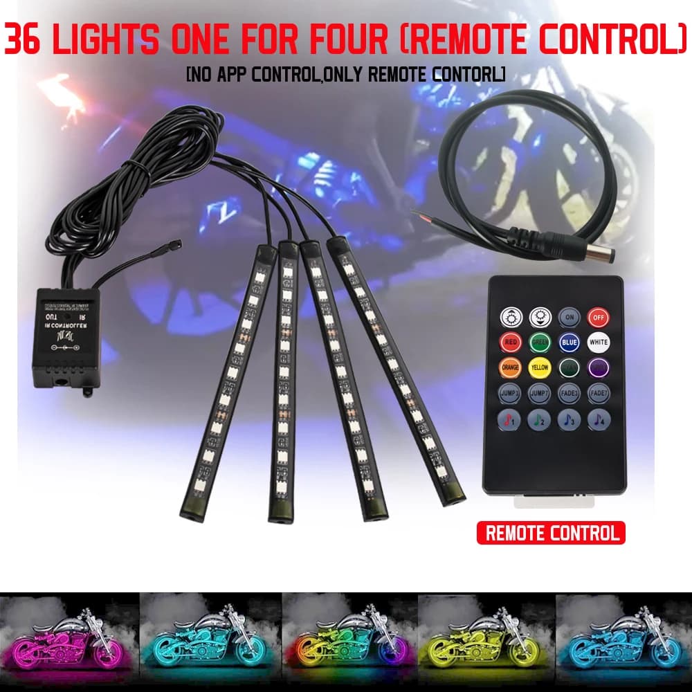 Lumières LED pour accessoires de Moto RGB APP contrôle du son Moto rétro-éclairage Flexible étanche