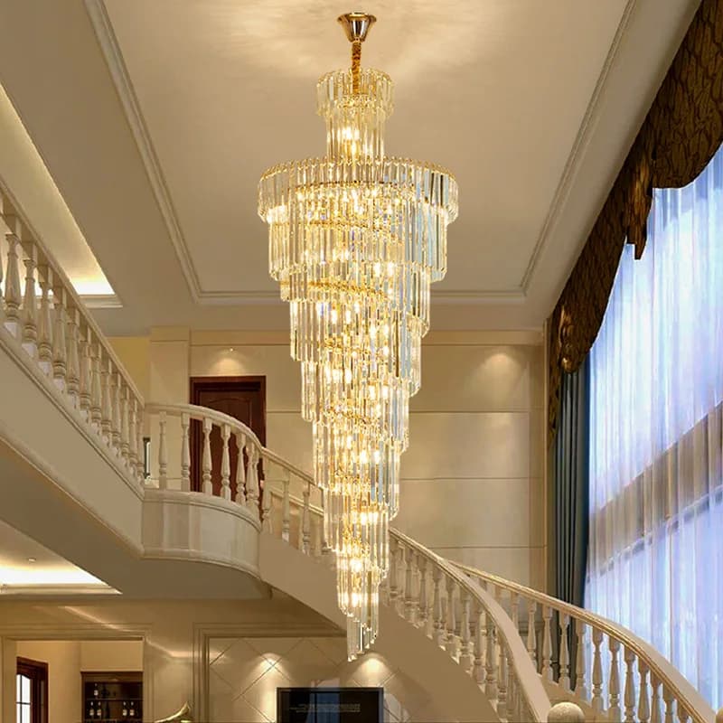 Lustres en cristal de luxe maison Villa Duplex grenier salon éclairage Loft décoration plafond pende
