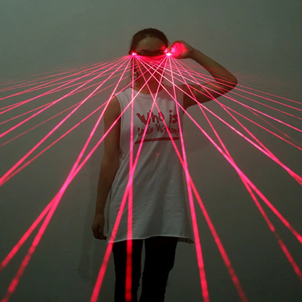 Lunettes laser LED rouge et vert pour spectacles sur scène, DJ, soirées en club et éclairage de boît