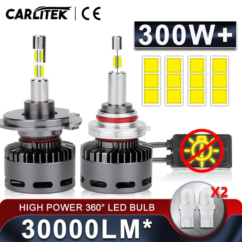 H7 LED CANBUS 360 pour lentilles de projecteur 300W H11 H1 H4 LED H8 ampoules de phares HB3 9005 HB4