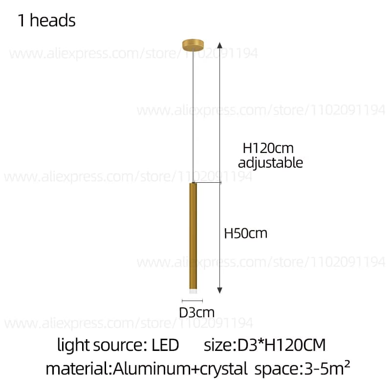 Lustre LED de luxe pour escalier, colonne dorée, lampe longue, pour duplex, salon moderne, villa, pe