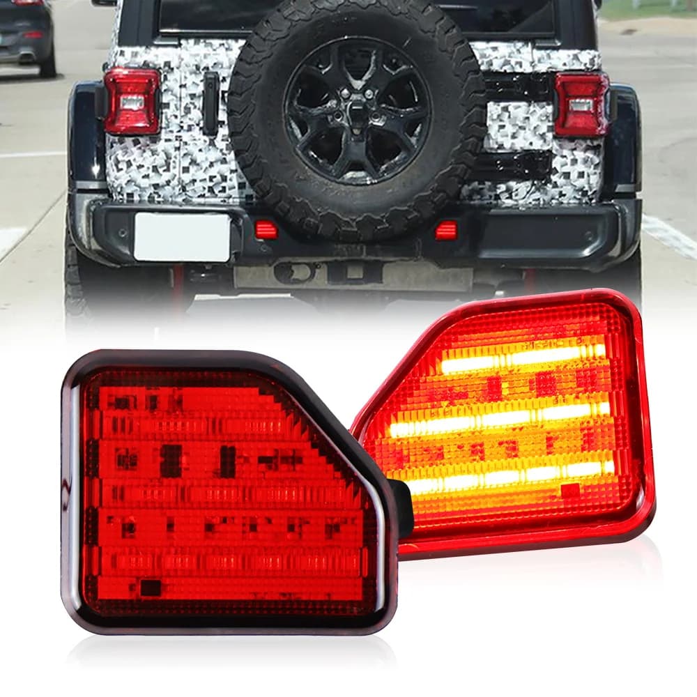 Feux arrière LED pour pare-chocs arrière, réflecteurs pour Jeep Wrangler JL 2018 – 2023
