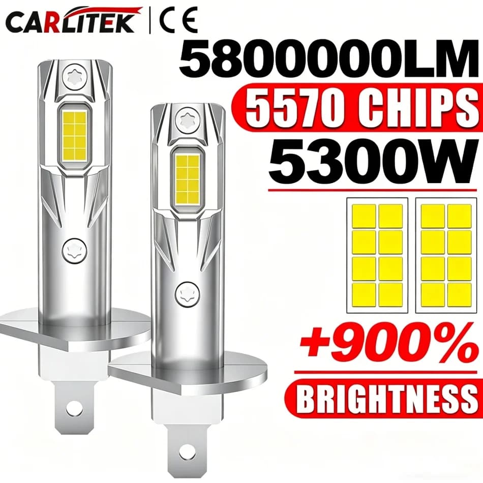Phares LED H1 5300W 16PCS CSP H4 Faisceau haut et bas H7 LED sans fil CANbus sans erreur Lumière aut