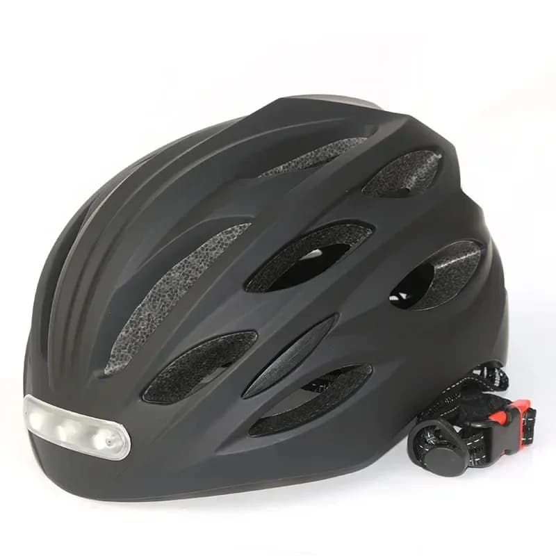 Casque de vélo ventilé à LED avec lumière d'avertissement, casque de sécurité lumineux pour adulte, 