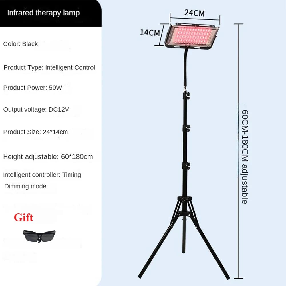 Lampe de thérapie à la lumière rouge 96 gibles avec support, 660nm et 850nm, dispositif de lumière p