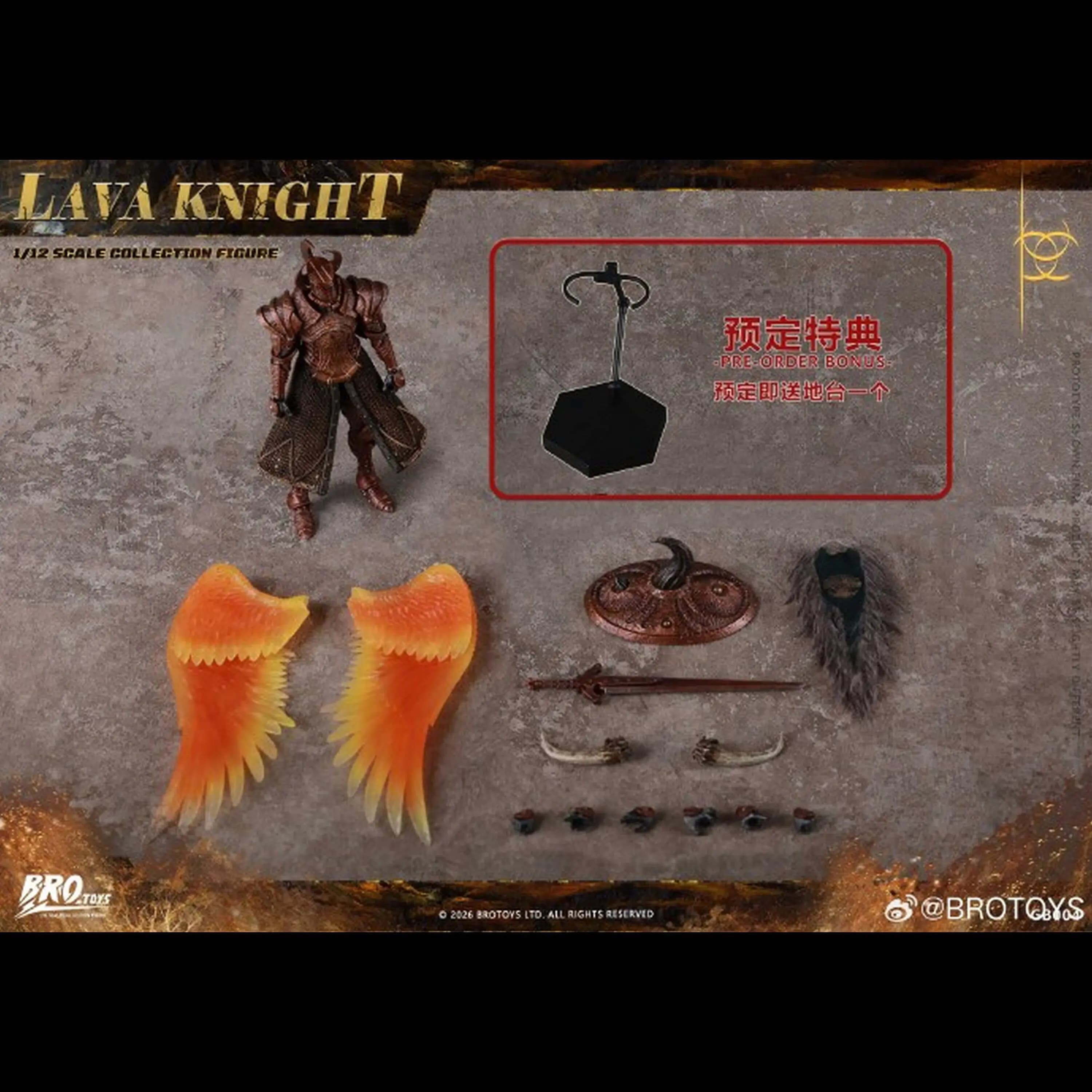 Prochainement : Figurine d'action BROTOYS 1/12 Elden Ring Lava Knight, Cadeau de collection de haute