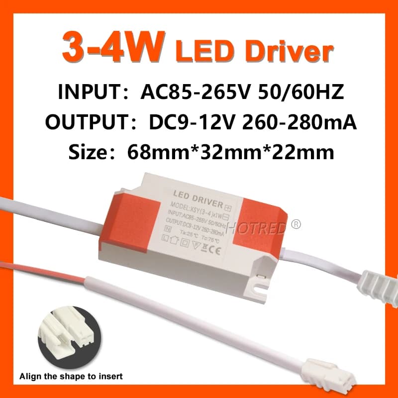 Pilote LED 300mA 1W 3W 5W 7W 12W 18W 20W 25W 36W, courant Constant, alimentation électrique AC85-265