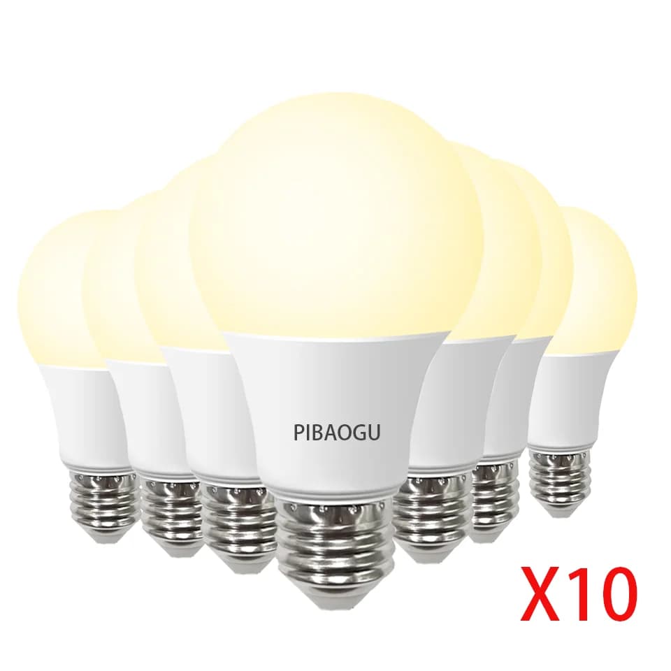 10 pièces ampoule LED E27 220V 6W 9W 12W 15W 18W 20W ampoule haute luminosité faible consommation d'