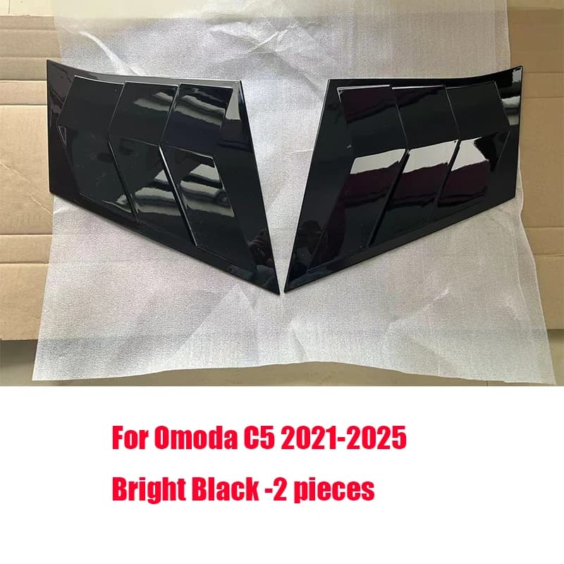 Cadre décoratif de persienne triangulaire arrière de voiture avec motif en fibre de carbone pour Omo