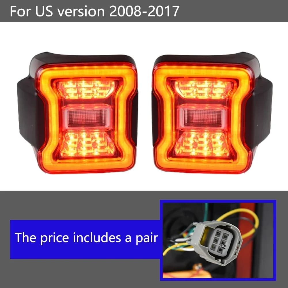 Pour Jeep Wrangler 2007-2017 2018-2024 LED dynamique Auto arrière feux accessoires de haute qualité 