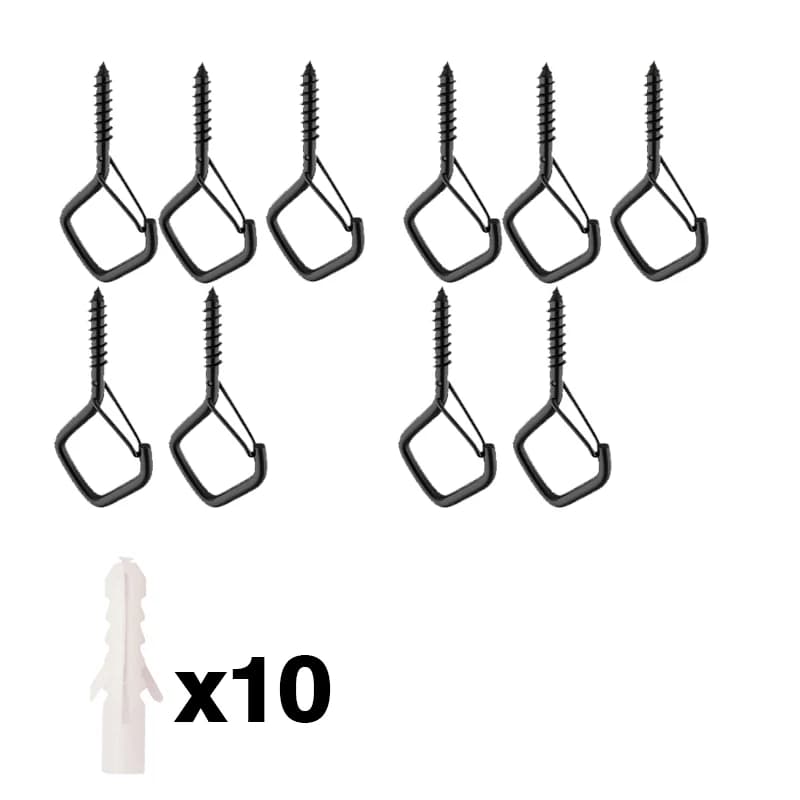 Crochets de suspension avec boucle de sécurité, crochets à vis coupe-vent pour suspendre des guirlan