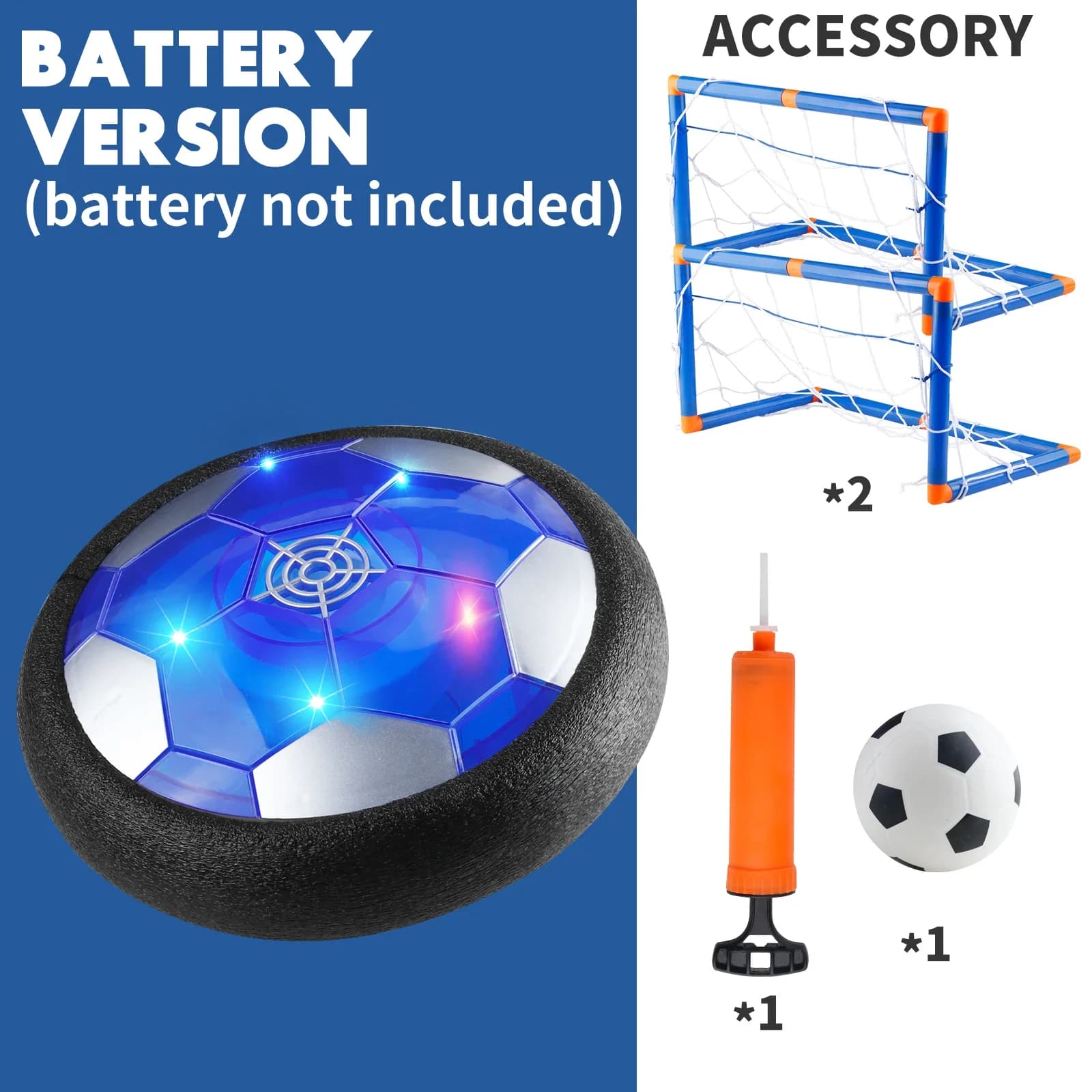 Ballon de football Hover rechargeable pour enfants – Football flottant à air avec lumières LED et pa